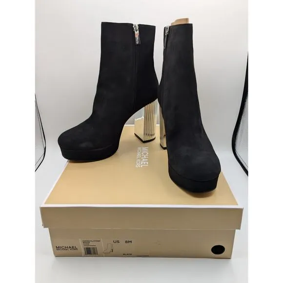 NIB Michael Kors Women's Porter Suede Platform Ankle Boot Size 8