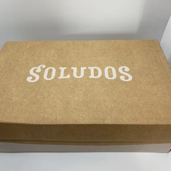 NIB Soludos Gold leather espadrille wedge Size 8