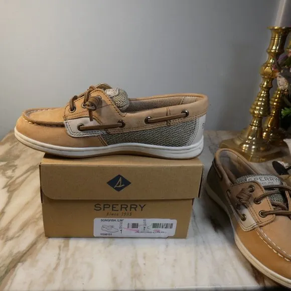 NiB Sperry Docksider Unisex-Child Lanyard a/C Boat Shoe Size: 1M Big Kid