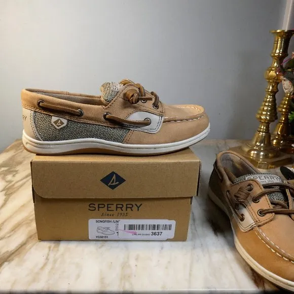 NiB Sperry Docksider Unisex-Child Lanyard a/C Boat Shoe Size: 1M Big Kid