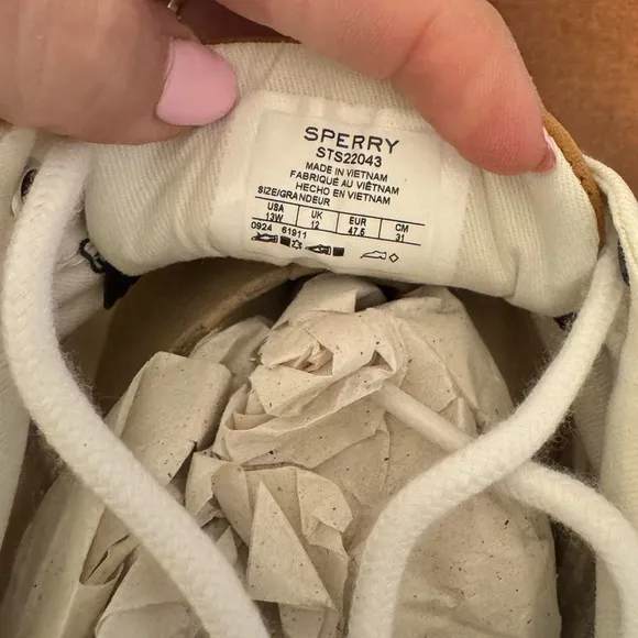 NIB | SPERRY |Men's Striper II Casual &amp; Fashion Sneakers, Off White, Size 13W