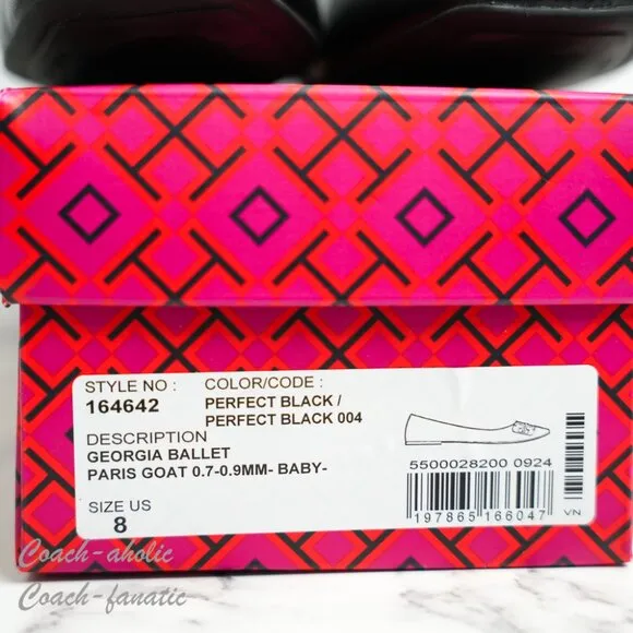 NIB Tory Burch Georgia Leather Ballet Flats in Black