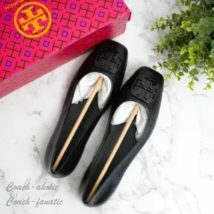 NIB Tory Burch Georgia Leather Ballet Flats in Black
