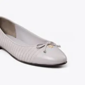 NIB Tory Burch Quilted Leather Ballet Flats GRAY - 5.5  11 10