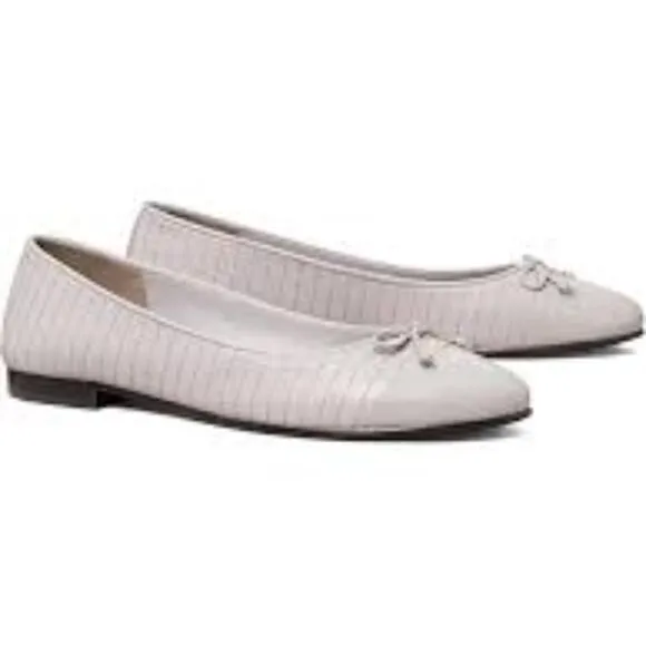NIB Tory Burch Quilted Leather Ballet Flats GRAY - 5.5  11 10