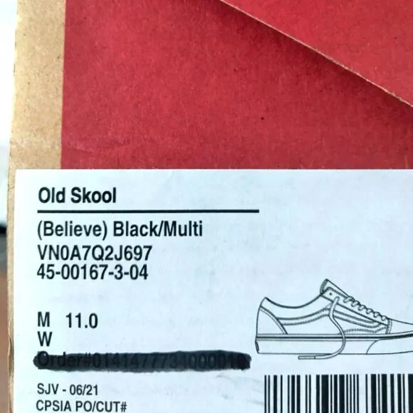 NIB Vans Old Skool Believe Shoes Sz11
