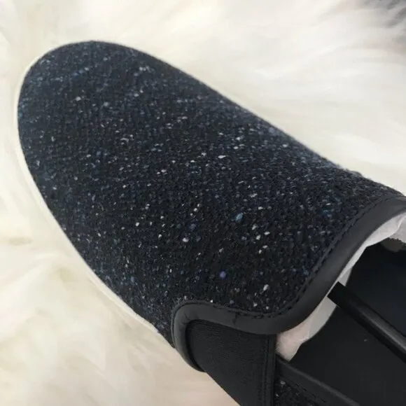 NIB Vince Blair Slip On Sneakers Navy Tweed Sz 9.5