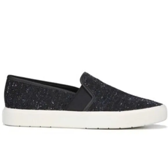 NIB Vince Blair Slip On Sneakers Navy Tweed Sz 9.5