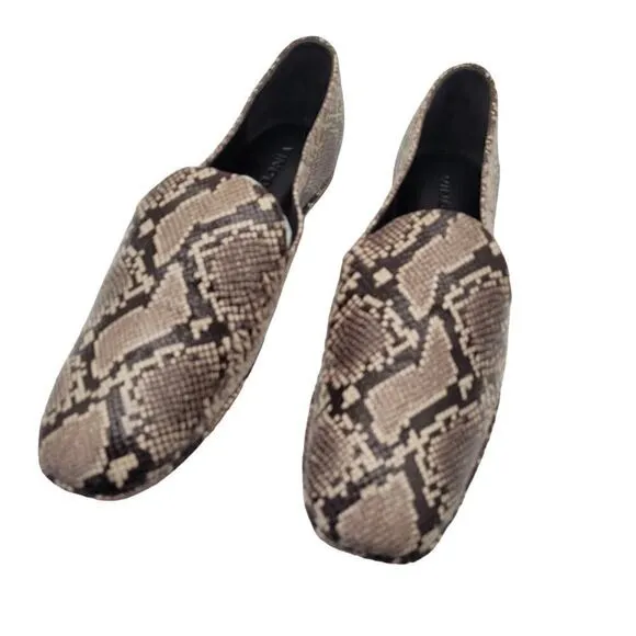 NIB Vince Paz Loafers Women's Size 8M Snakeskin Print Ballet Flats Slip On Low
