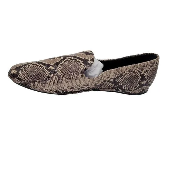 NIB Vince Paz Loafers Women's Size 8M Snakeskin Print Ballet Flats Slip On Low