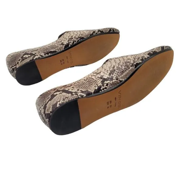 NIB Vince Paz Loafers Women's Size 8M Snakeskin Print Ballet Flats Slip On Low