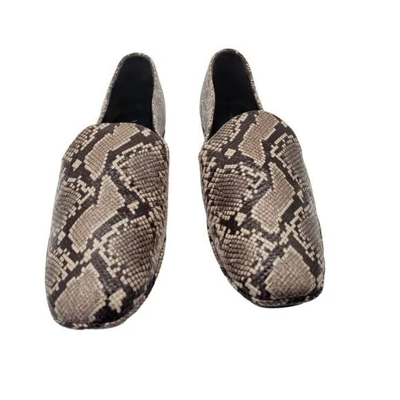 NIB Vince Paz Loafers Women's Size 8M Snakeskin Print Ballet Flats Slip On Low