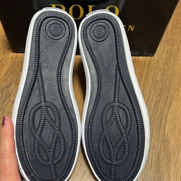 NIB White Leather Polo Boat shoes for kids