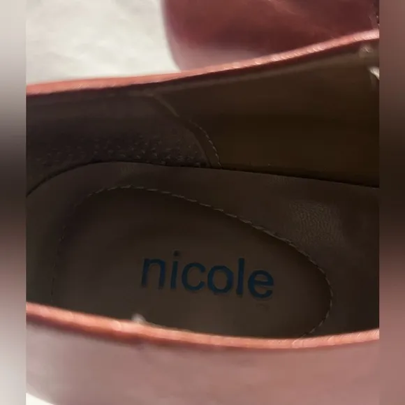 Nicole  Women’s Elegant Brown Leather Heeled Ankle Boots Size 8M
