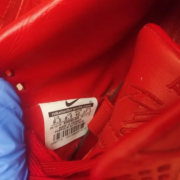 Nike Air Flight 89‎ Red Leather Sneaker Shoes Size 9.5