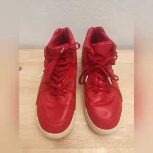 Nike Air Flight 89‎ Red Leather Sneaker Shoes Size 9.5