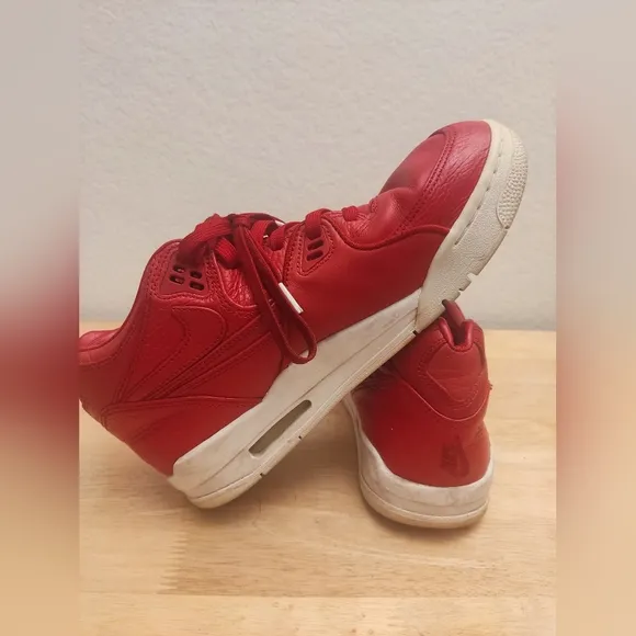 Nike Air Flight 89‎ Red Leather Sneaker Shoes Size 9.5