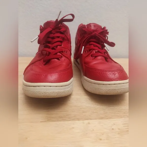 Nike Air Flight 89‎ Red Leather Sneaker Shoes Size 9.5
