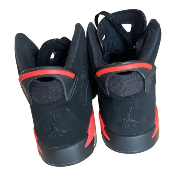 Nike Air Jordan 6 Infrared 2014 High Top Black And Red Athletic Sneakers Size 7Y