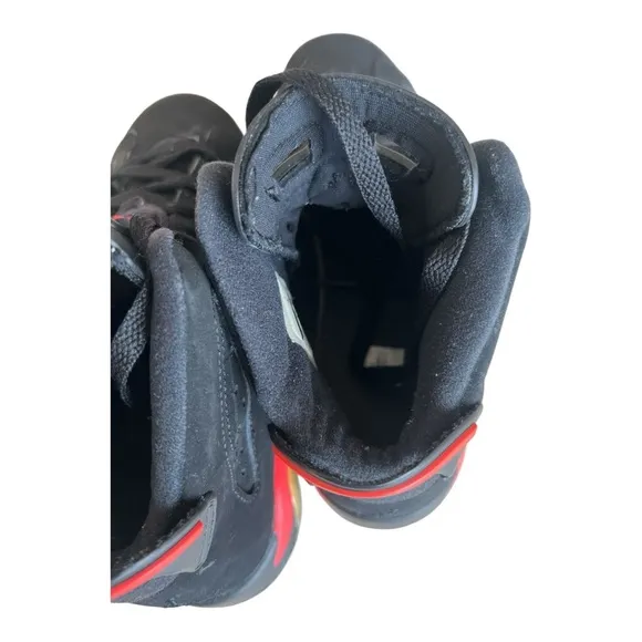 Nike Air Jordan 6 Infrared 2014 High Top Black And Red Athletic Sneakers Size 7Y