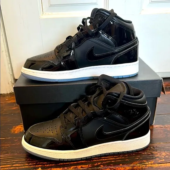 Nike Air Jordan’s 1 Mid Black &quot;Space Jam&quot; SE- Air Icy Soles-