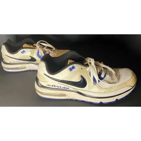 Nike Air Max LTD Mens 13 Leather White Black Royal Shoes 317551-194 Athletic
