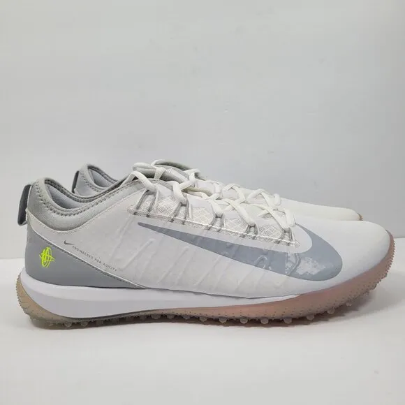 Nike Alpha Huarache 7 Pro TF Lax Men's White Gray Shoes CJ0235-101 US Sz 14 NWB