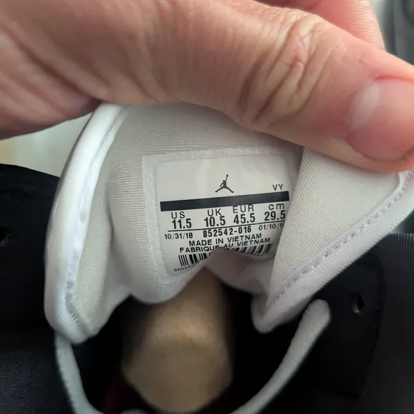 Nike Black and White Mid-Top Sneakers with Padded Collar Air Jordan 1