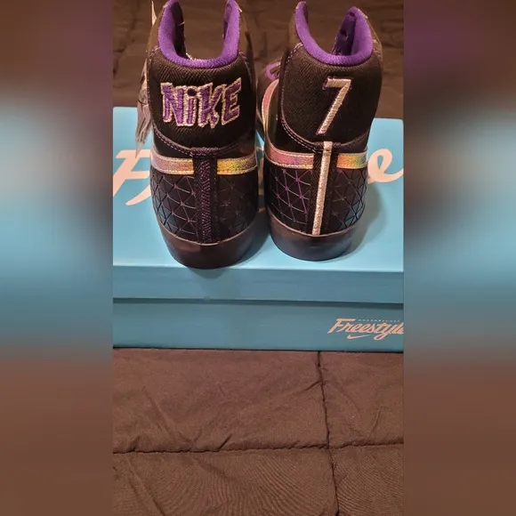 Nike Blazer Mid '77 Doernbecher Black and Purple Sneakers with Textured Design