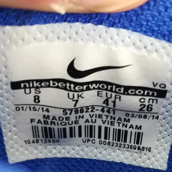 NIKE Capri III-3 Low Shoes - Mens Size 8 - Blue Leather Sneakers - 579622-441