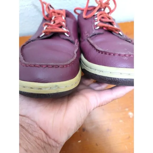 Nike Classic Men's Burgundy Leather Casual Shoes With Lace-Up Size 9