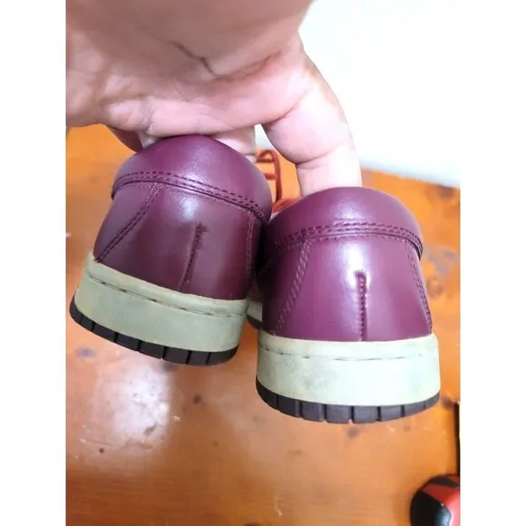 Nike Classic Men's Burgundy Leather Casual Shoes With Lace-Up Size 9