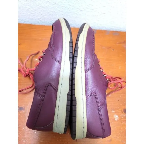 Nike Classic Men's Burgundy Leather Casual Shoes With Lace-Up Size 9