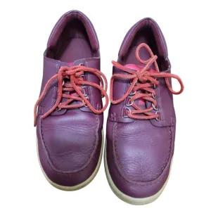 Nike Classic Men's Burgundy Leather Casual Shoes With Lace-Up Size 9