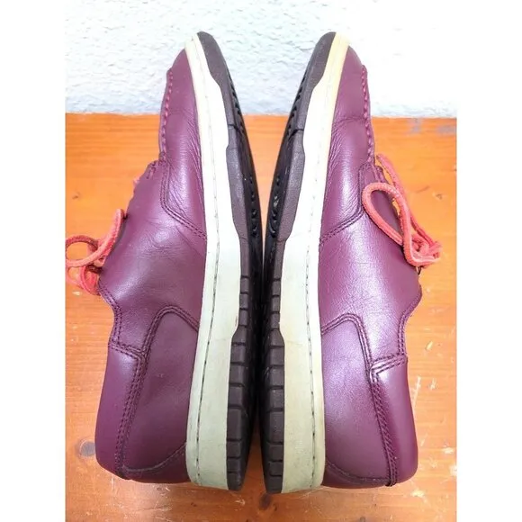 Nike Classic Men's Burgundy Leather Casual Shoes With Lace-Up Size 9