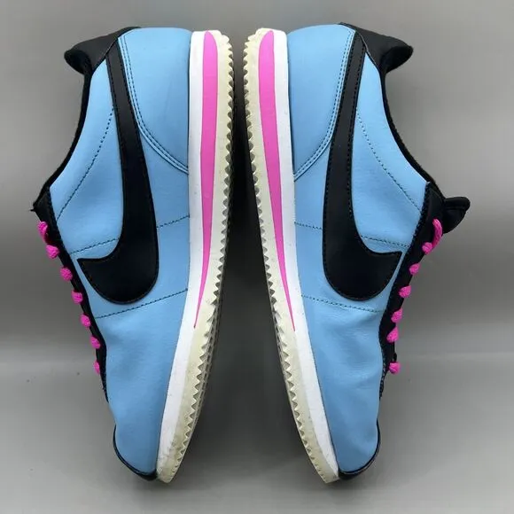 Nike Cortez Basic Leather South Beach Sneakers Men Size 9.5 Blue Pink Lace Shoes