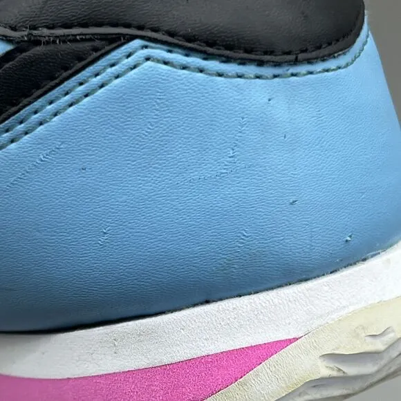 Nike Cortez Basic Leather South Beach Sneakers Men Size 9.5 Blue Pink Lace Shoes
