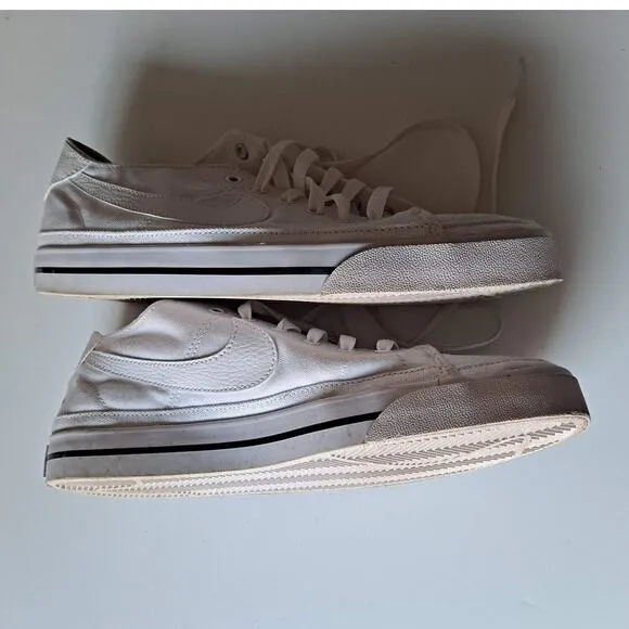 Nike Court Legacy Canvas Low Top Sneakers Shoes White CW6539-100 Mens Size 9.5