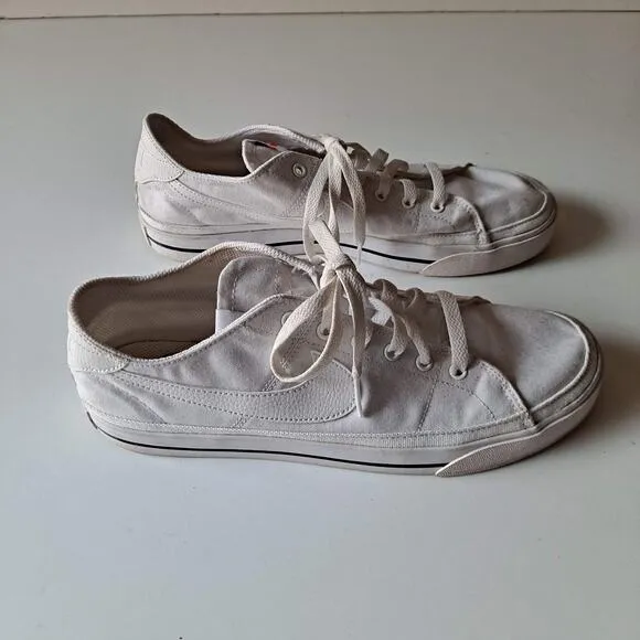 Nike Court Legacy Canvas Low Top Sneakers Shoes White CW6539-100 Mens Size 9.5