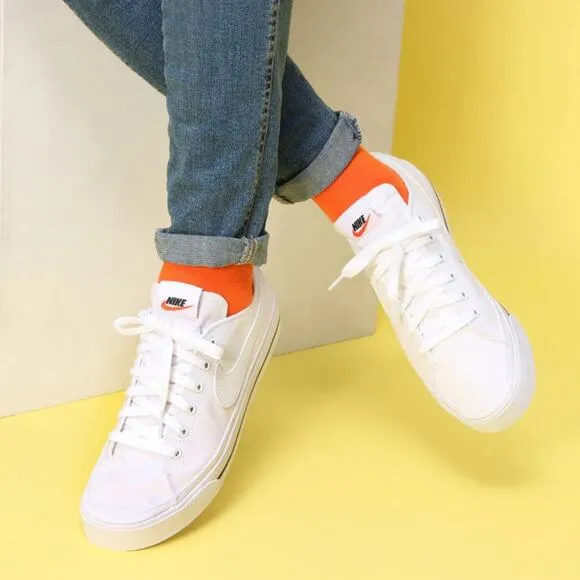 Nike Court Legacy Canvas Low Top Sneakers Shoes White CW6539-100 Mens Size 9.5