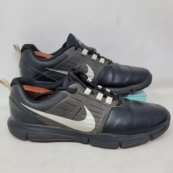 Nike Golf Shoes CTRL Explorer Black Leather Mens Sz 12 EU46 Spikeless 704694-001