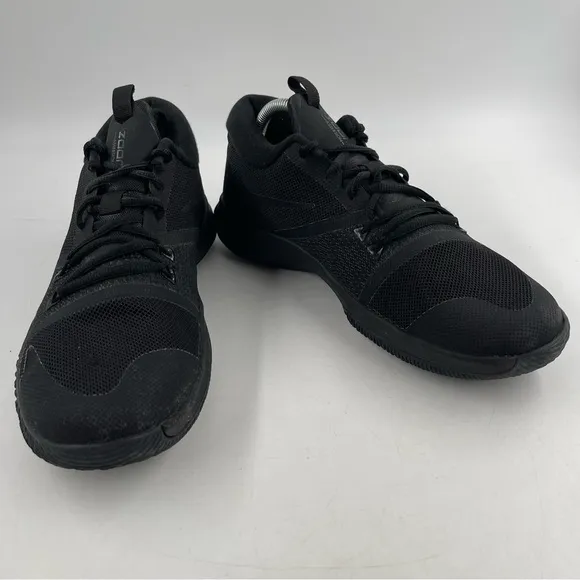 Nike Men’s Zoom Assertion 917505-002 Triple Black Lace-Up Basketball Shoes- SZ 8