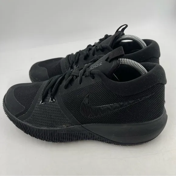 Nike Men’s Zoom Assertion 917505-002 Triple Black Lace-Up Basketball Shoes- SZ 8