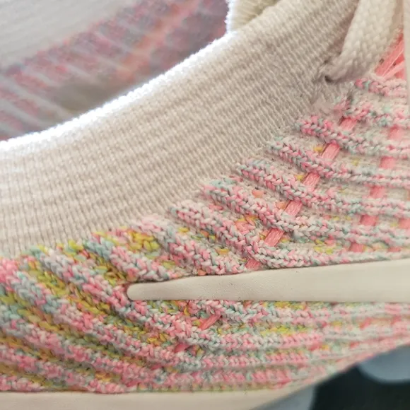 Nike Pink and Cream Athletic Shoes with Knitted Upper