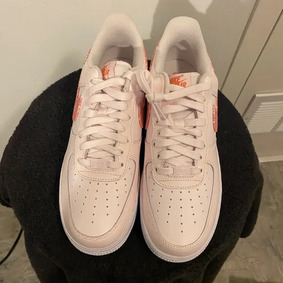Nike Pink and White Sneakers Air Force 1