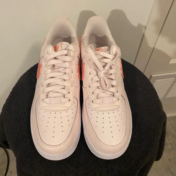 Nike Pink and White Sneakers Air Force 1