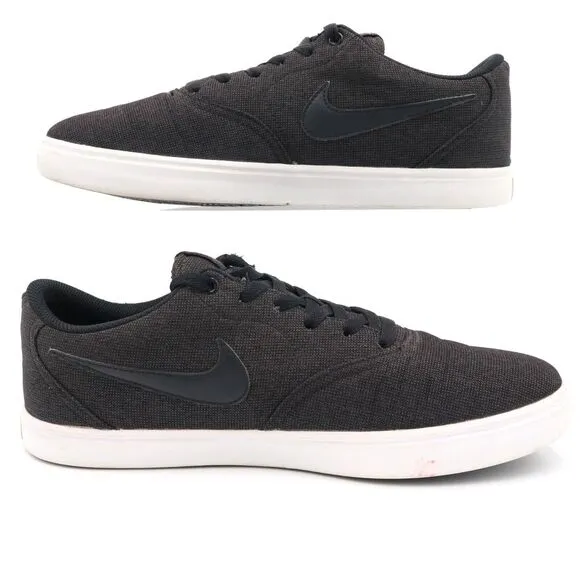 NIKE SB Check‎ Solar Soft Mens Sz 11 Charcoal Canvas Skateboard Shoes 843896-007