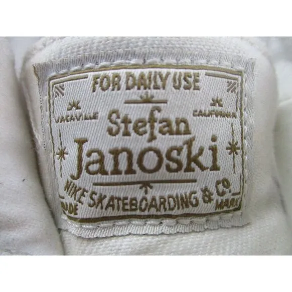 Nike SB Zoom Size 11.5 Stefan Janoski Low‎ Canvas Shoes White 615957-121