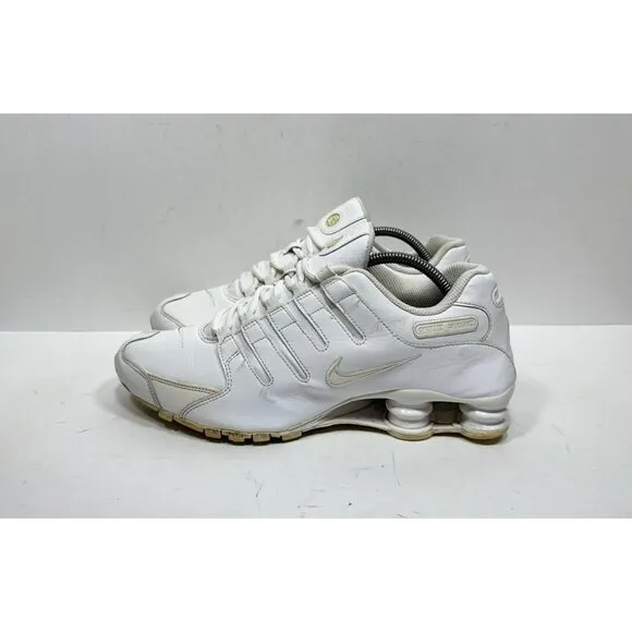 Nike Shox NZ Athletic Triple White Leather 378341-128 Men’s Size 10 Shoes