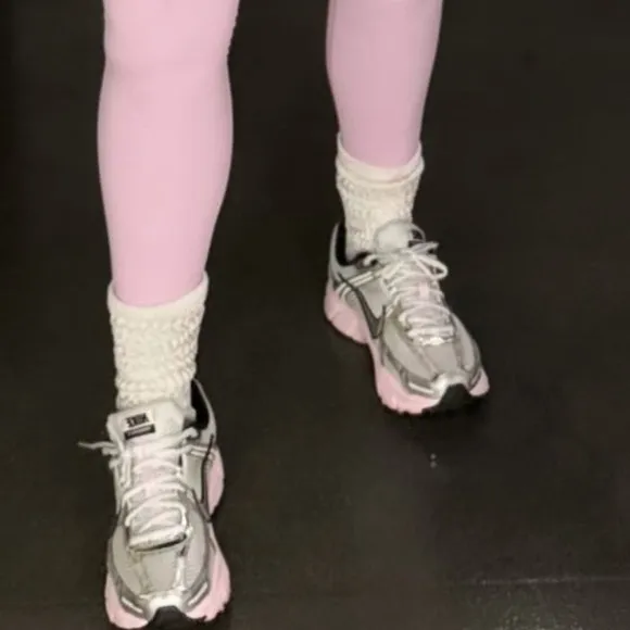 Nike Silver and Pink Athletic Shoes Modern Design